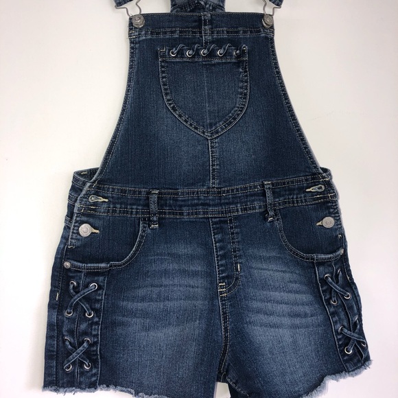 denim overall shorts for juniors